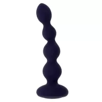 Фиолетовые анальные бусы с вибрацией и вращением Pleasure Orbit - 17,8 см фиолетовый 