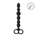 Черная анальная цепочка Beaded Silicone Anal Probe with Double Loop - 24 см черный 