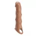 Карамельный фаллоудлинитель с 3 вставками - 28 см карамель (темно-бежевый 