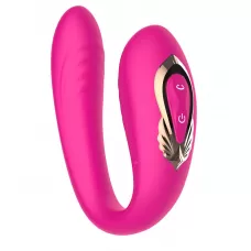 Розовый U-образный вибратор с вращающейся вагинальной частью розовый Розовый U-образный вибратор с вращающейся вагинальной частью розовый