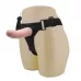 Реалистичный полый фаллоимитатор на трусиках Ultra Passionate Harness - 15 см телесный с черным 