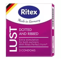 Рифленые презервативы RITEX LUST с пупырышками - 3 шт  
