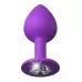 Фиолетовая анальная пробка со стразом Her Little Gem Medium Plug - 8,3 см фиолетовый 