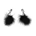 Зажимы на соски с черным пухом Euphoric черный 