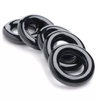 Комплект из 5 черных эрекционных колец для мошонки Ring Master Custom Ball Stretcher Kit черный 