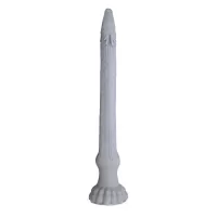 Серый силиконовый фаллоимитатор Basilisk - 43 см серый 