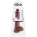 Большой коричневый фаллоимитатор с мошонкой 10  Cock with Balls на присоске - 25,4 см коричневый 