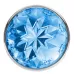 Большая серебристая анальная пробка Diamond Light blue Sparkle Large с голубым кристаллом - 8 см нежно-голубой 