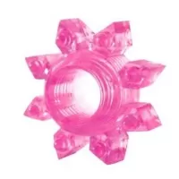 Розовое эрекционное кольцо Cockring star розовый 