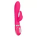 Розовый силиконовый вибратор с клиторальным отростком Signature Silicone Ultra-Soft Rabbit - 22,75 см розовый 
