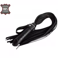 Черная плеть  Ковбой  с ручкой-фаллосом - 55 см черный 