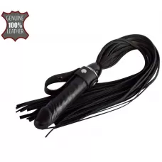 Черная плеть  Ковбой  с ручкой-фаллосом - 55 см черный 