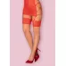 Оригинальные кружевные чулки Rediosa бежевый с красным L-XL