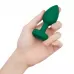 Зеленая анальная вибровтулка с кристаллом Vibrating Jewel Plug M/L - 10,5 см зеленый 