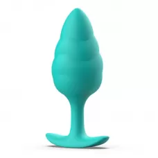 Акамариновая анальная пробка Bswish Bfilled Basic Plus Wave - 10,8 см аквамариновый 