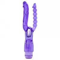 Фиолетовый анально-вагинальный вибратор Extreme Dual Vibrator - 25 см фиолетовый 