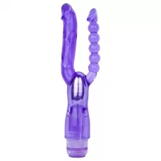 Фиолетовый анально-вагинальный вибратор Extreme Dual Vibrator - 25 см фиолетовый 