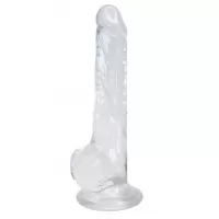 Прозрачный фаллоимитатор на присоске Lusty Jelly Dildo - 18 см прозрачный 