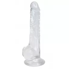 Прозрачный фаллоимитатор на присоске Lusty Jelly Dildo - 18 см прозрачный 