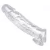 Прозрачная насадка для увеличения члена Realistic Clear Penis Enhancer and Ball Stretcher - 20,3 см прозрачный 
