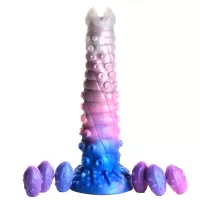 Фантазийный фаллоимитатор Tenta-Queen Ovipositor Silicone Dildo with Eggs - 29,2 см разноцветный 