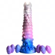 Фантазийный фаллоимитатор Tenta-Queen Ovipositor Silicone Dildo with Eggs - 29,2 см разноцветный 