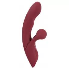 Малиновый вибратор-кролик с функцией постукивания 2 Function Rabbit Vibrator - 22,3 см малиновый 