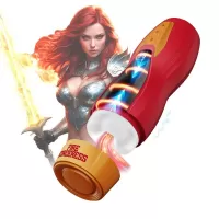 Интерактивный мастурбатор Solara с нагревом, вибрацией и поступательными движениями красный 