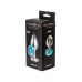 Большая серебристая анальная пробка Diamond Light blue Sparkle Large с голубым кристаллом - 8 см нежно-голубой 