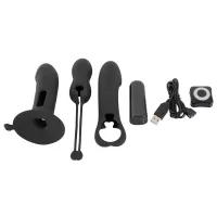 Вибропуля со сменными насадками Vibro-bullet with Remote Control черный 