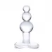 Прозрачная анальная пробка-елочка с 3 шариками Butt Plug with Tapere Base - 11 см прозрачный 