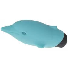 Голубой вибростимулятор-дельфин Lastic Pocket Dolphin - 7,5 см голубой 