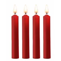 Набор из 4 красных восковых свечей Teasing Wax Candles красный 