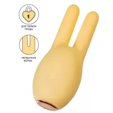 Желтый клиторальный стимулятор с ушками Mr. Bunny желтый 