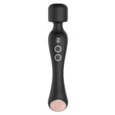 Черный вибромассажер с подогревом Cupa Warming Wand - 22,6 см черный 