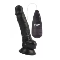 Черный вибратор-реалистик Super Realistic Vibrating Dildo - 18,5 см черный 