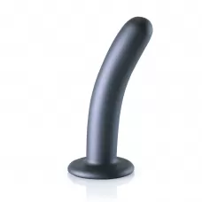 Серый фаллоимитатор Smooth G-Spot - 15 см серый 