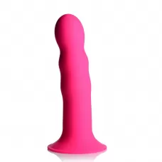 Розовый гибкий фаллоимитатор Squeeze-It Wavy Dildo - 18,3 см розовый 