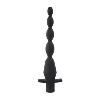 Черная анальная елочка с вибрацией Vibrating Butt Beads - 22 см черный 
