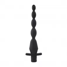 Черная анальная елочка с вибрацией Vibrating Butt Beads - 22 см черный 