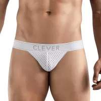 Белые перфорированные трусы-джоки Clever Ambar Jockstrap белый L