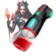 Интерактивный мастурбатор Raven с вакуумом, вибрацией и подсветкой черный 