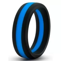 Черно-синее эрекционное кольцо Silicone Go Pro Cock Ring черный с синим 