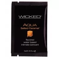 Лубрикант со вкусом соленой карамели Wicked Aqua Salted Caramel - 3 мл  