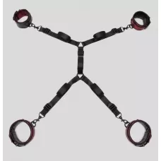 Изысканный набор фиксаций на кровати Reversible Under Mattress Restraint Set красный с черным 
