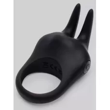 Черное эрекционное виброкольцо Sensation Rechargeable Vibrating Rabbit Love Ring черный 