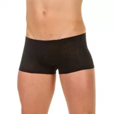 Мужские трусы-хипсы из ткани с текстурой змеиной чешуи Snake Black Boxer черный L