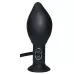 Анальный вибратор с функцией расширения True Black - 17 см черный 