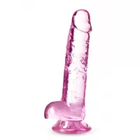 Розовый фаллоимитатор 7 Inch Crystalline Dildo - 17,7 см розовый 