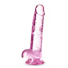 Розовый фаллоимитатор 7 Inch Crystalline Dildo - 17,7 см розовый 